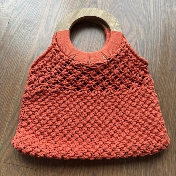 a new day Handbags - A New Day pink Women's Crochet Bag - Rust boho coquette cottagecore I